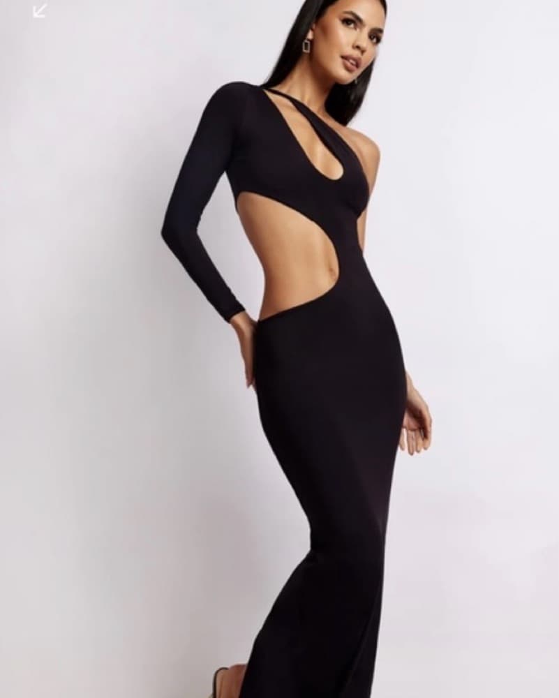 Meshki Black Cut Out Maxi Dress - Image 1