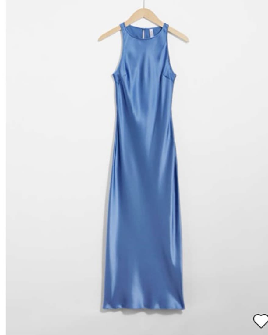 Blue Satin Slip Dress - Image 1