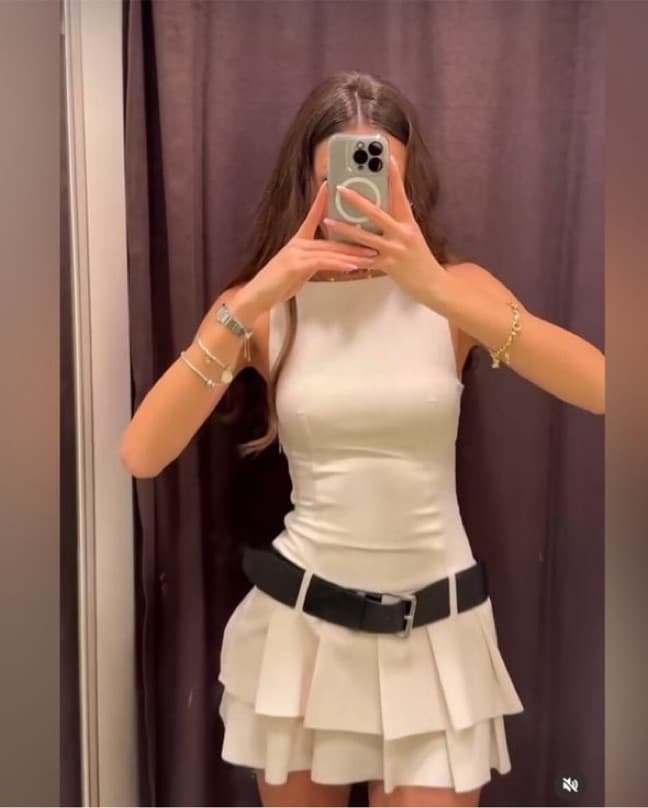 Zara Pleated Belt Dress - Image 2
