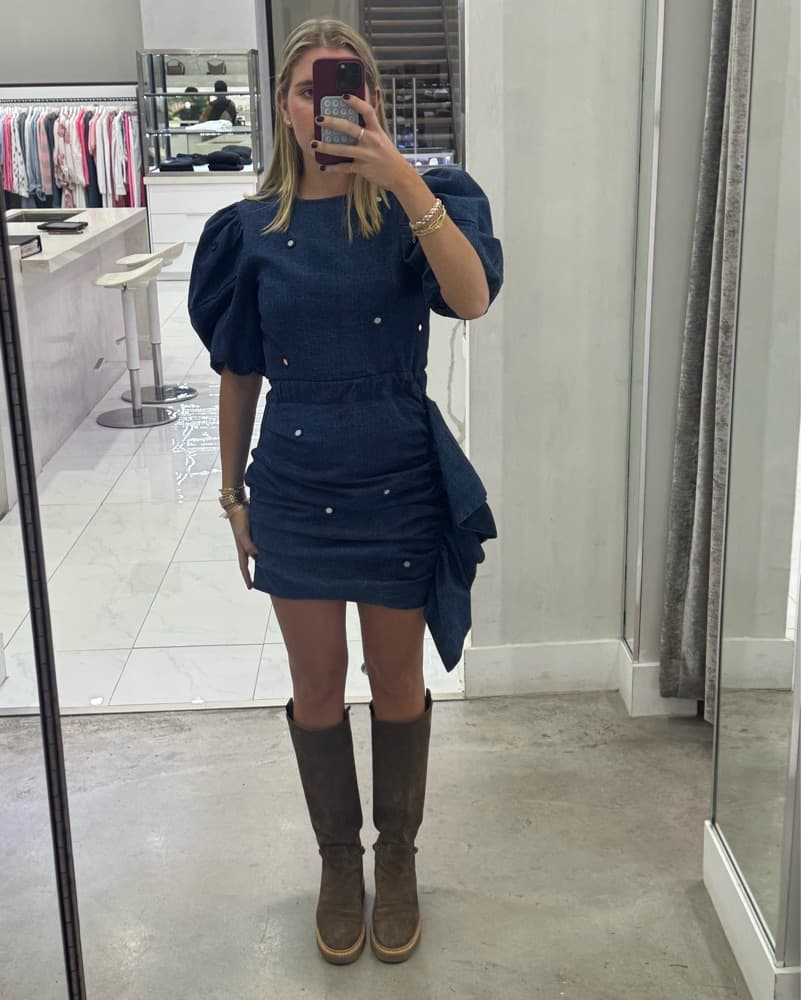 Rhode Pia Dress In Denim - Image 2
