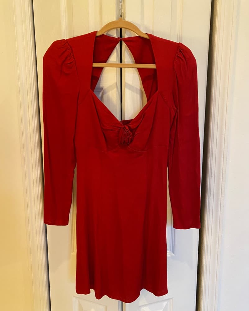 Reformation Red Mini Dress - Image 2