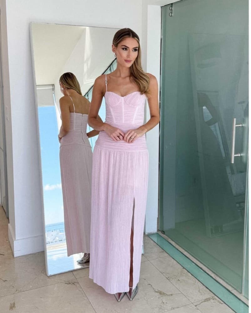 Manning Cartell Double Time Pleat Dress | Light Pink Wedding Guest Dress, Pink Bridesmaid Dress - Image 1
