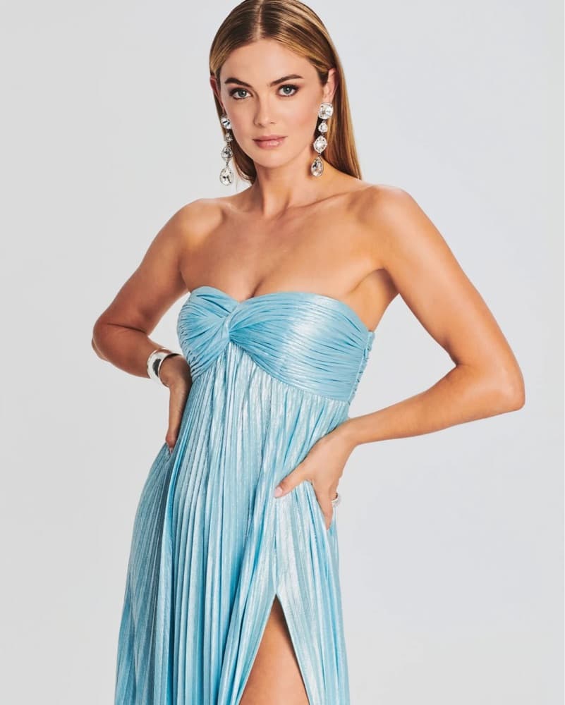 Retrofete Zoa Dress in Blue Silver - Image 2