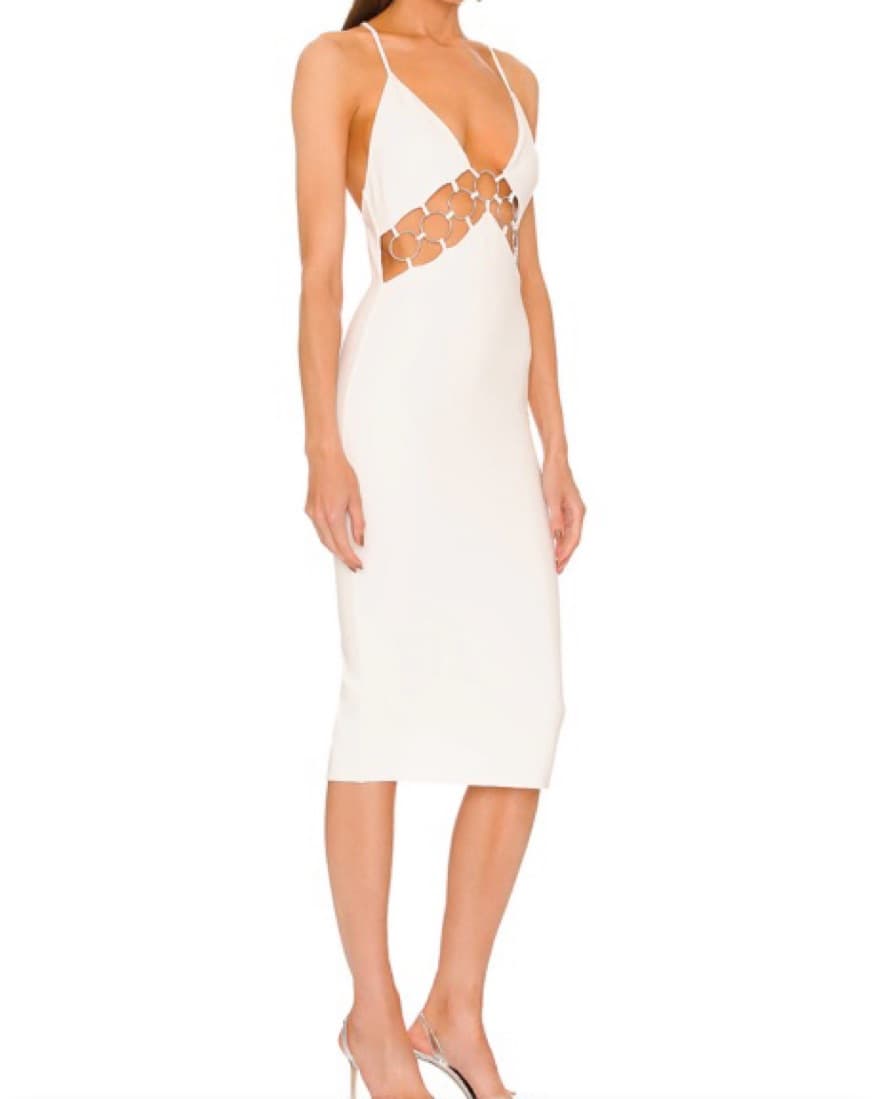 Michael Costello White Midi Dress - Image 3