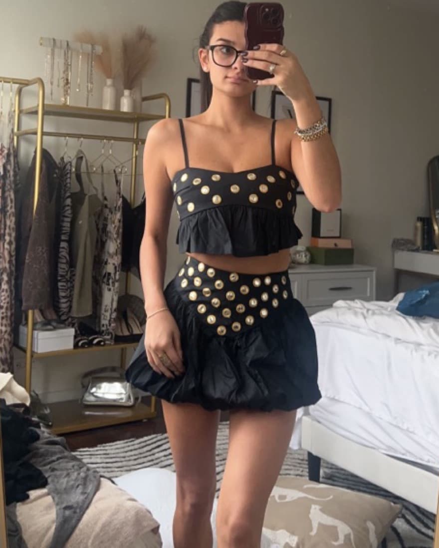 Ruffled Crop Top and Mini Skirt Set  - Image 1