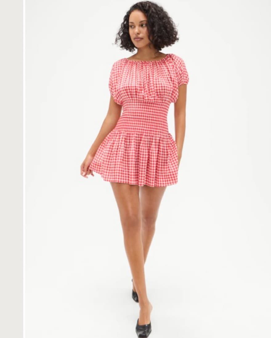 Frankies Bikinis Gingham Mini Dress  - Image 1