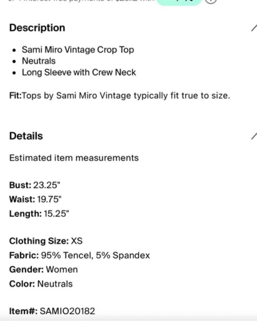 Sami Miro Vintage Neutral Crop Top - Image 4