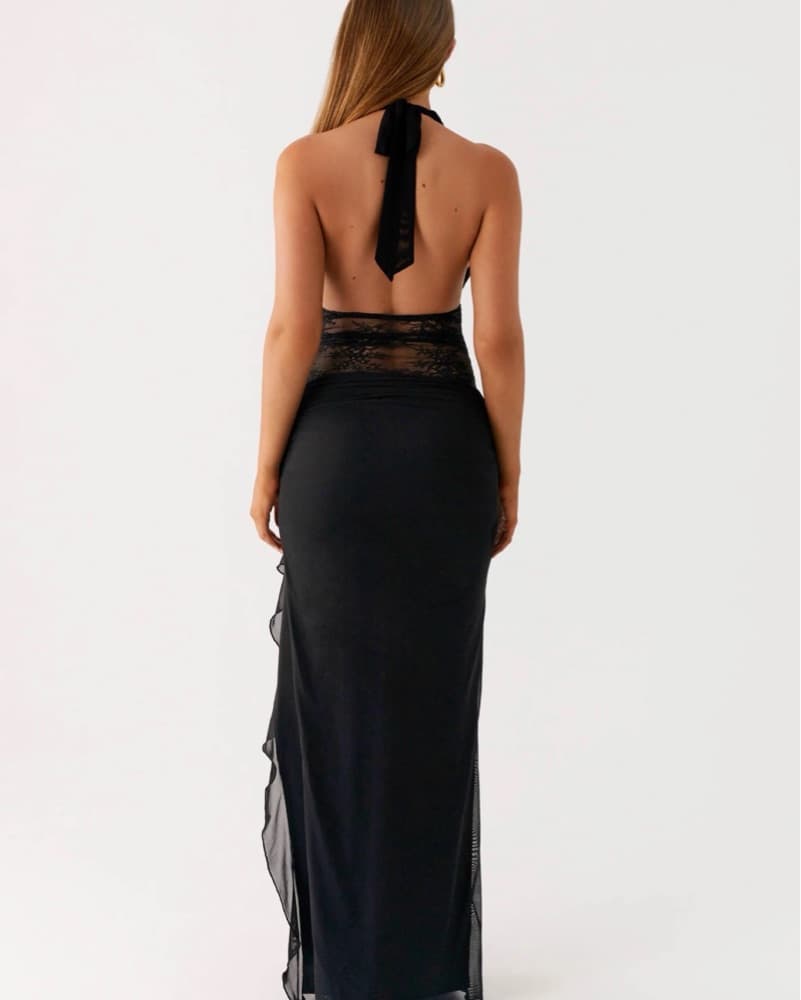 Black Lace Maxi Dress - Image 2
