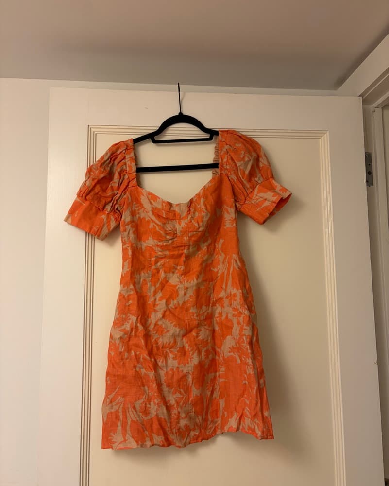 Orange Floral Alexis Mini Dress - Image 3