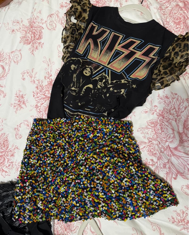 Rainbow Sequin Mini Skirt - Image 3