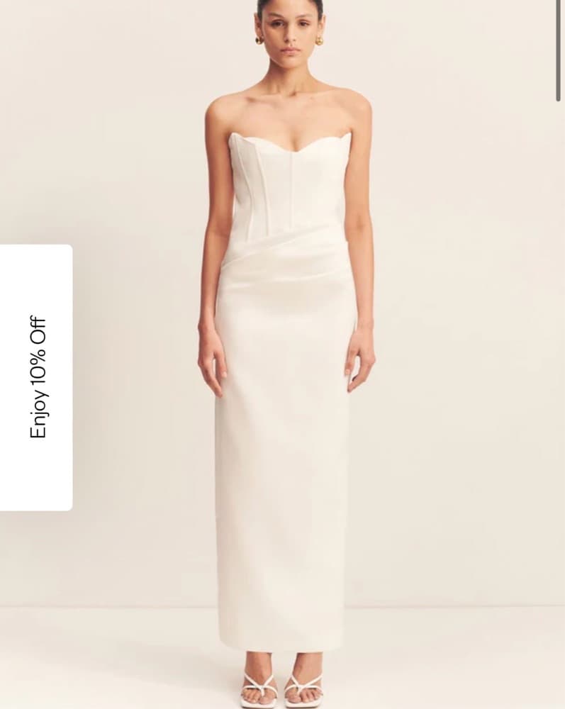 Shona Joy Oakley Strapless White Dress - Image 1