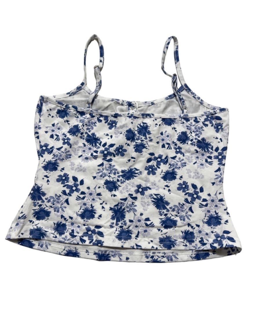 Beginning Boutique - Blue Floral Tank - Image 3