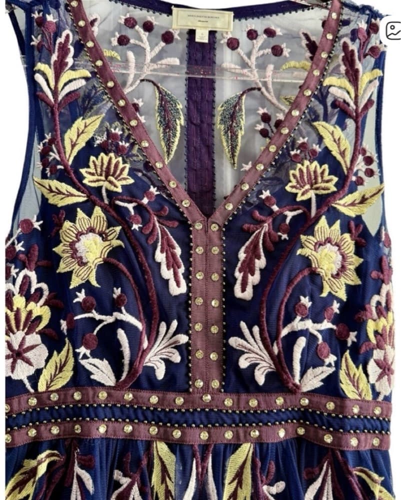 Vibrant Floral Embroidered Midi Dress - Image 2
