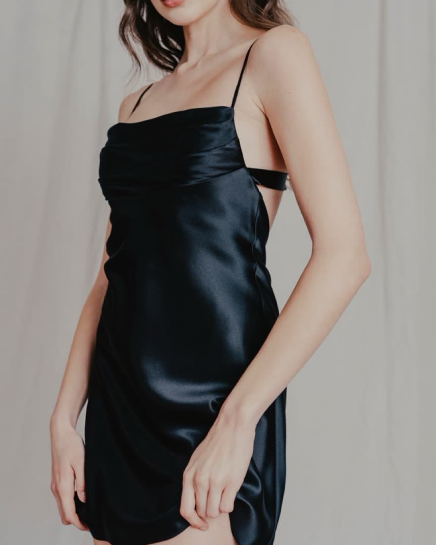 Black Silk Dress (Leman Mercer) - Image 2