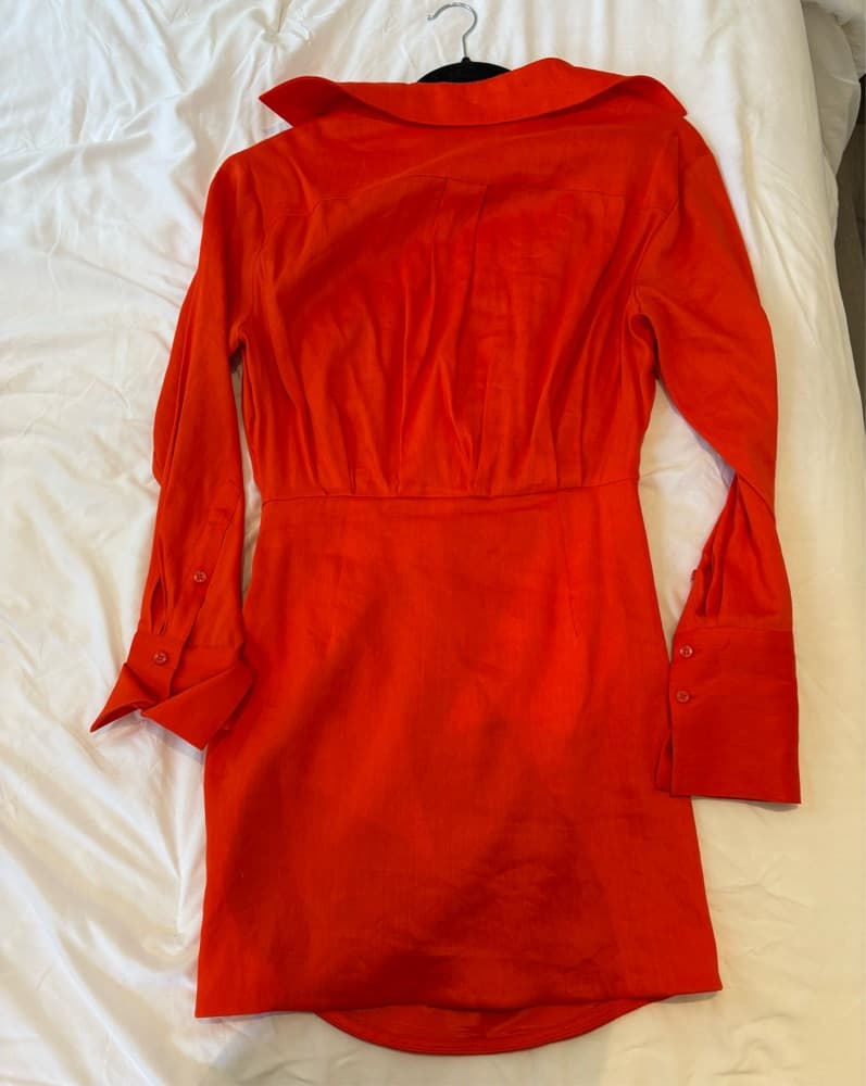 Vibrant Red Gauge81 Draped Dress - Image 6