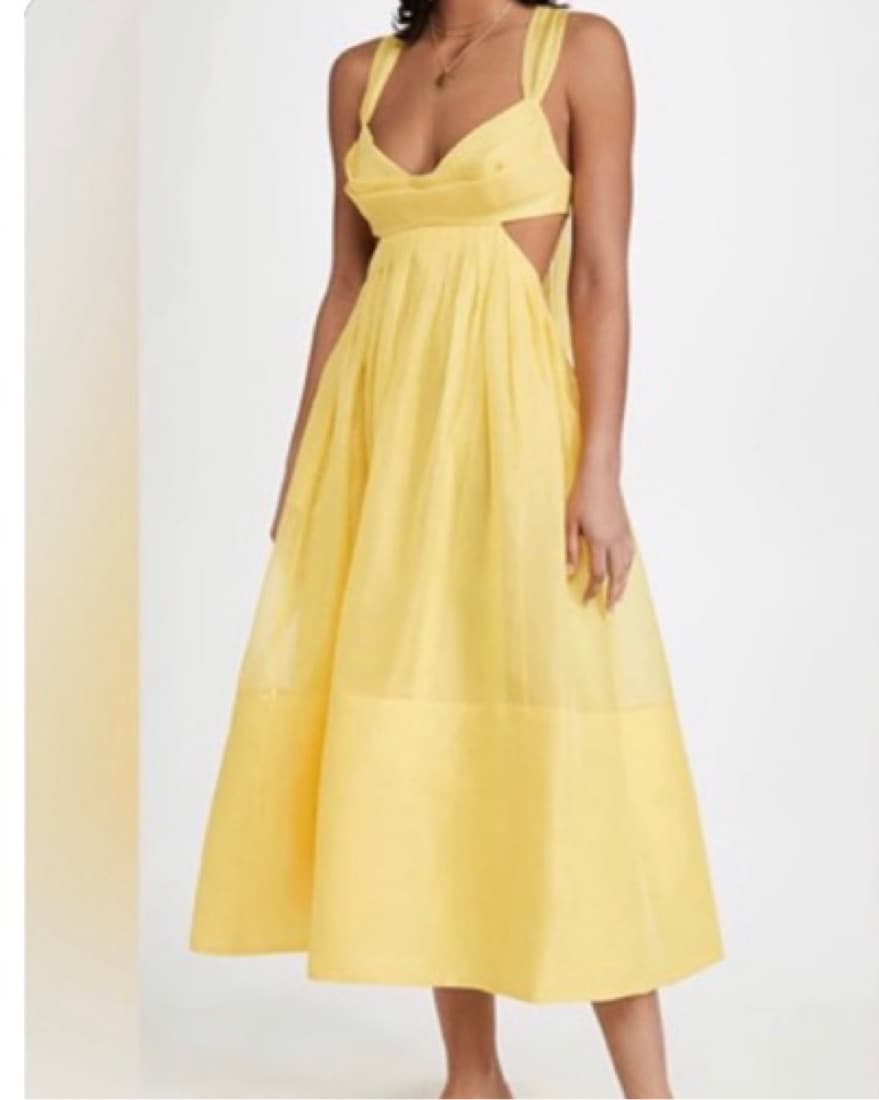 Zimmermann Yellow Cut Out Midi - Size 3 - Image 1