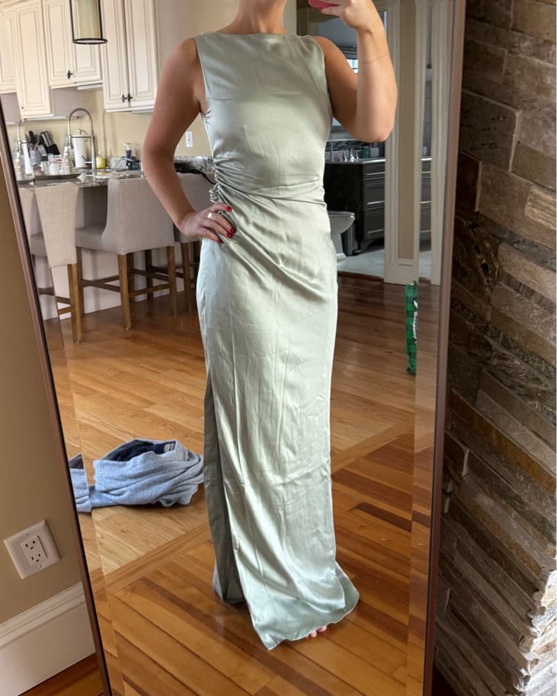 BHLDN Emma High Neck Satin Maxi Dress - Image 2