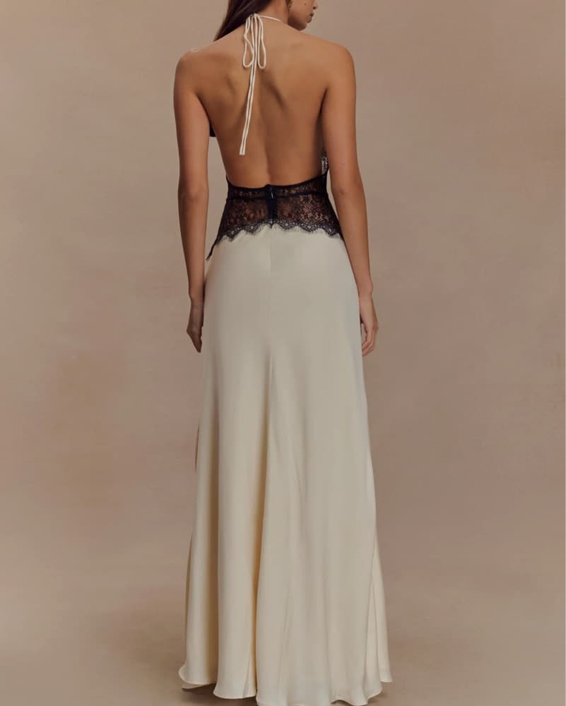 Meshki Lace and Satin Maxi Dress - Image 3