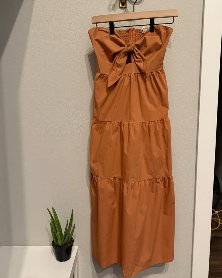 Copper Tiered Strapless Dress - Image 2