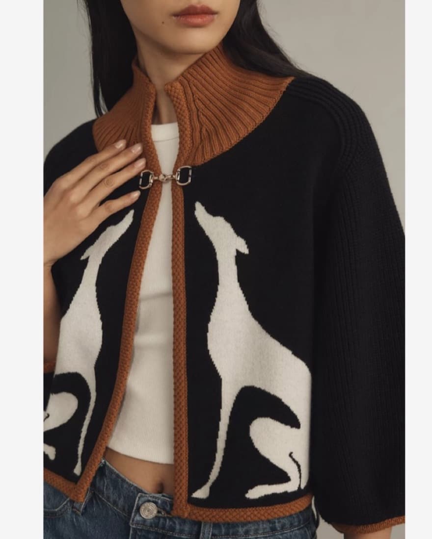 Anthropologie Dog Cape Cardigan Sweater - Image 4