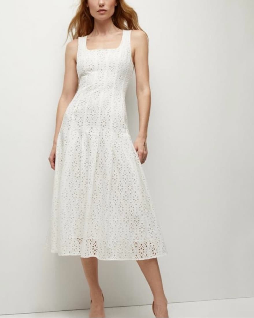 Veronica Beard Jolie Eyelet Midi Dress  - Image 2