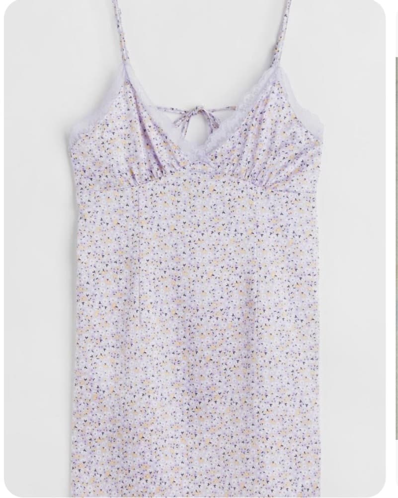 Floral Slip Dress with Bow Straps - Image 1