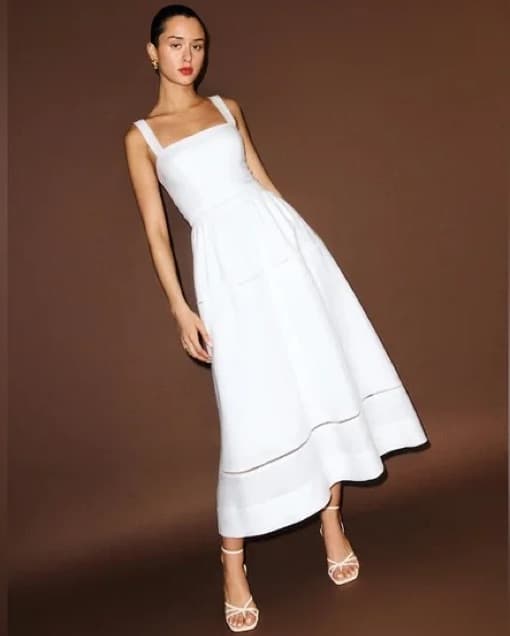 Reformation Everette Midi-Dress in White - Image 1