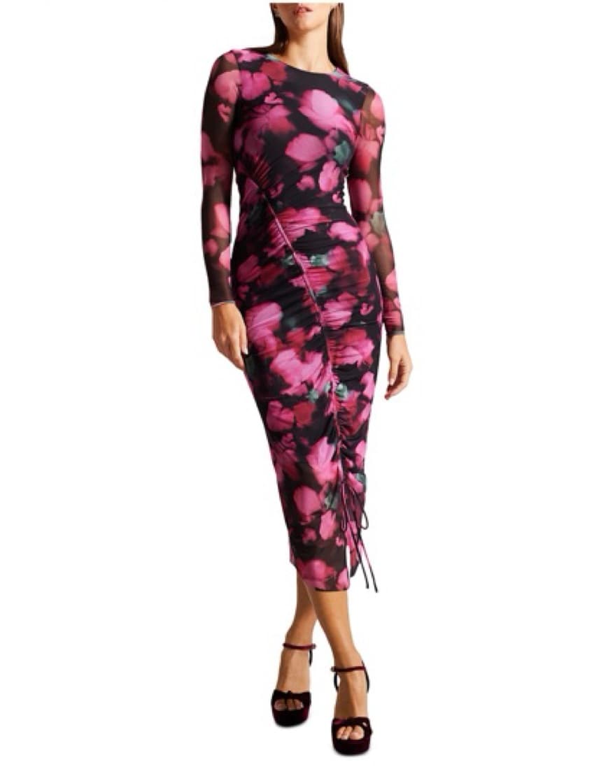 Ted Baker Mesh Sleeve Floral Dress - Image 3
