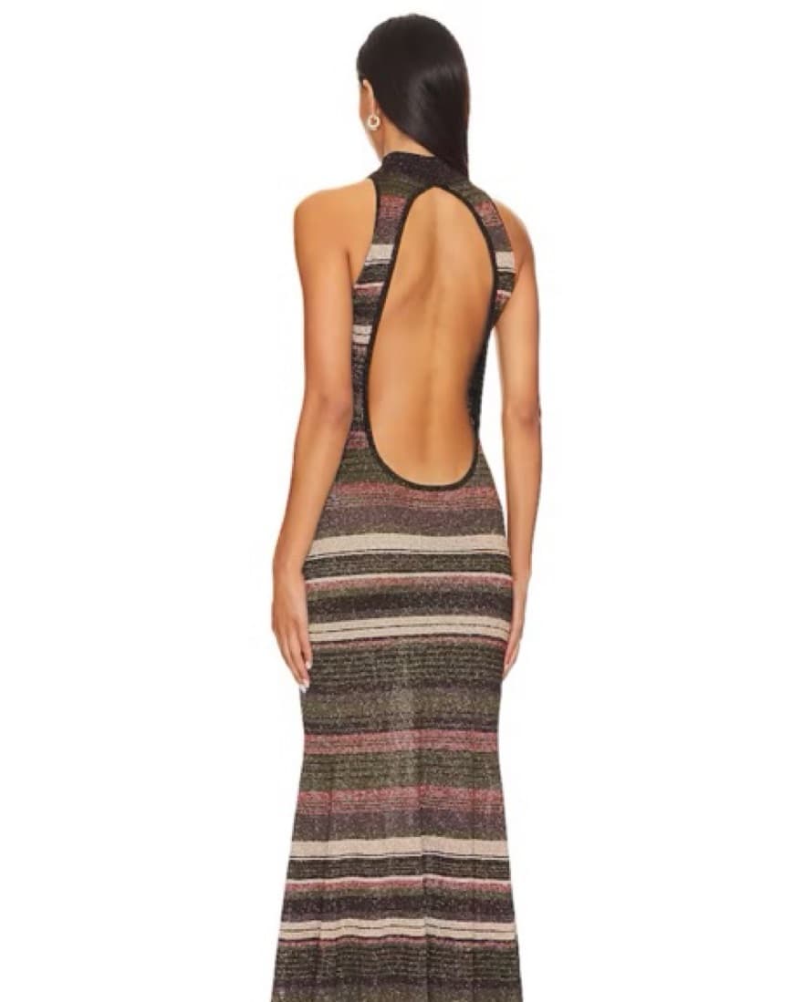Ronny kobo striped metallic maxi dress - Image 1