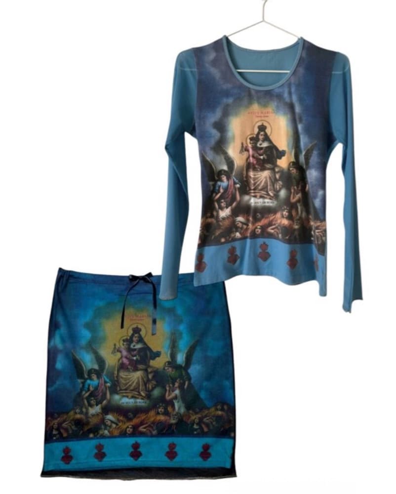 Vive Maria Blue Printed y2k Mesh Set - Image 1