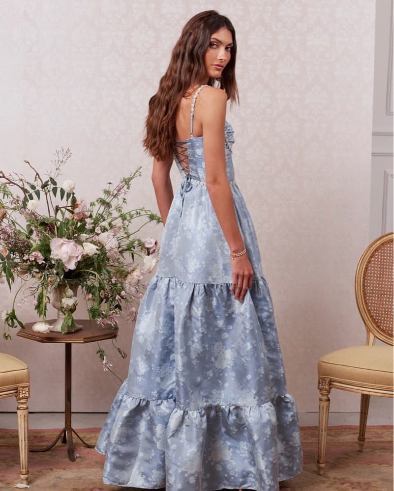 V.Chapman Floral Satin Maxi Dress - Image 3
