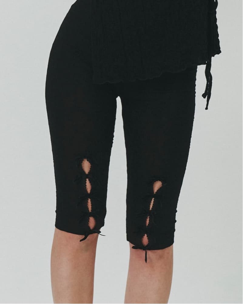 Semi Sheer Black Capri Pants  - Image 1