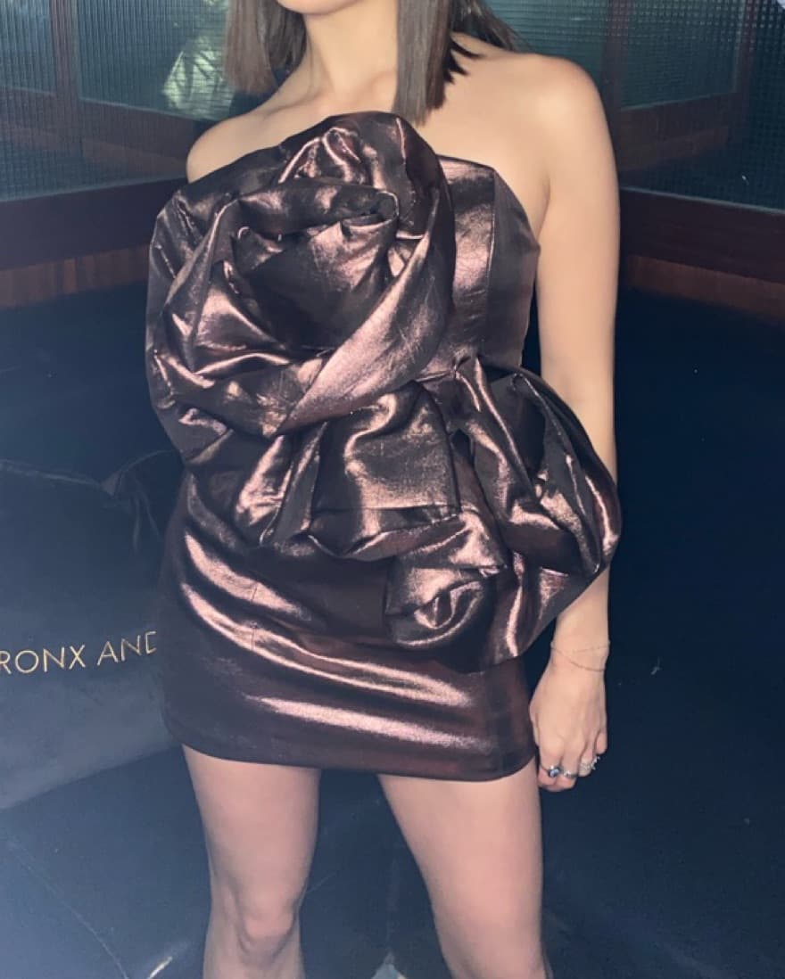 Pewter Statement Mini dress - Image 2