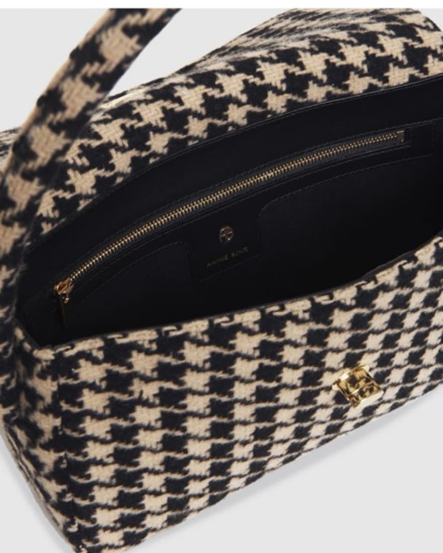 Anine Bing Small Nico Houndstooth Bag - Image 5