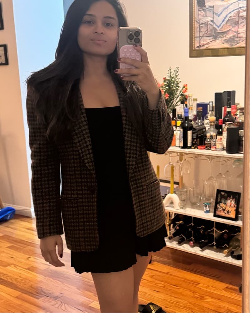 Vintage Plaid Oversized Wool Blazer  - Image 3