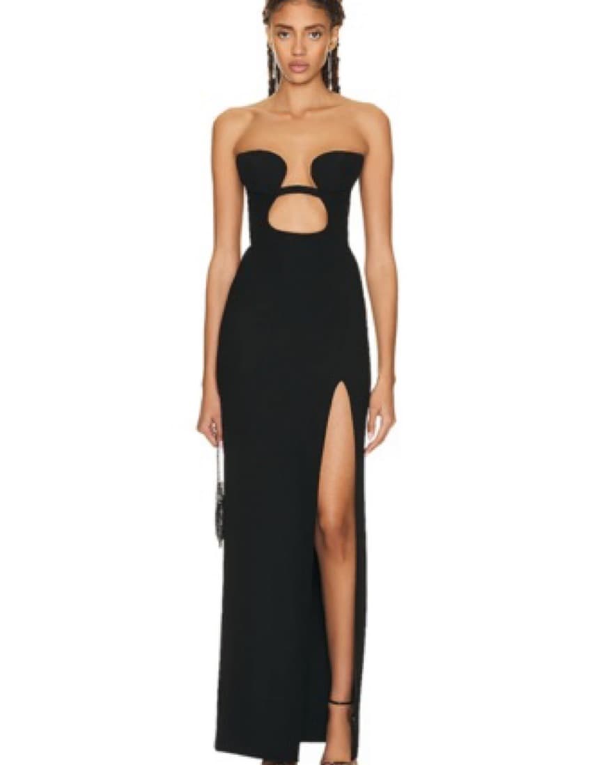 NYFW Black Strapless Cutout Gown - Image 6