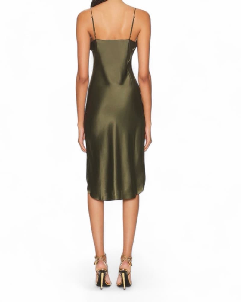 Nili Lotan Midi Cami Dress In Clover - Image 3