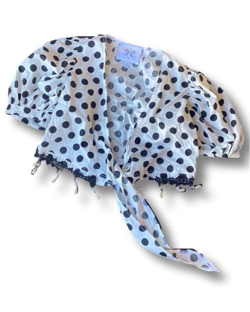 Pearl fringe tie top - Image 1