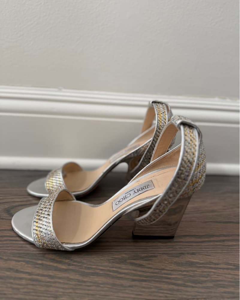 Jimmy Choo Woven Metalic Heel Sandal  - Image 4