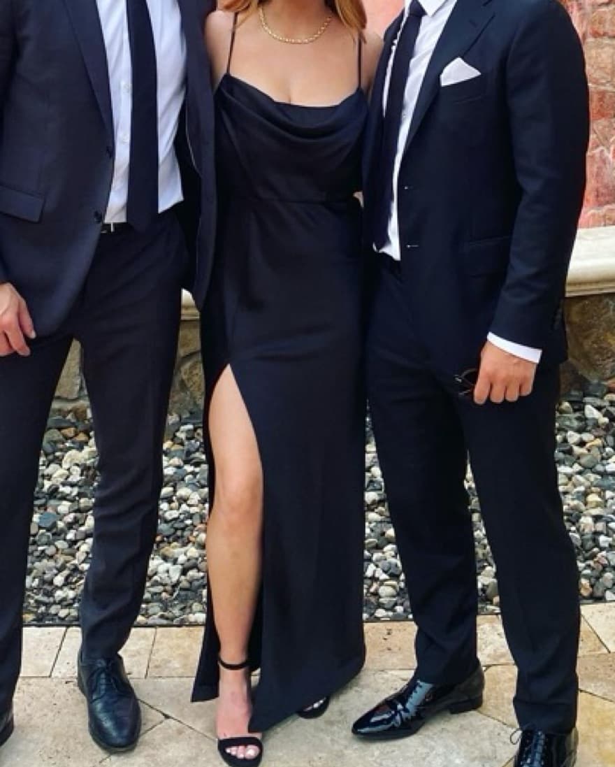 Revolve Black Silk Gown - Image 3