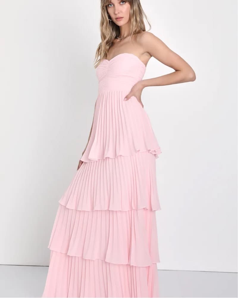 Lulus Pink Tiered Maxi Dress - Image 4