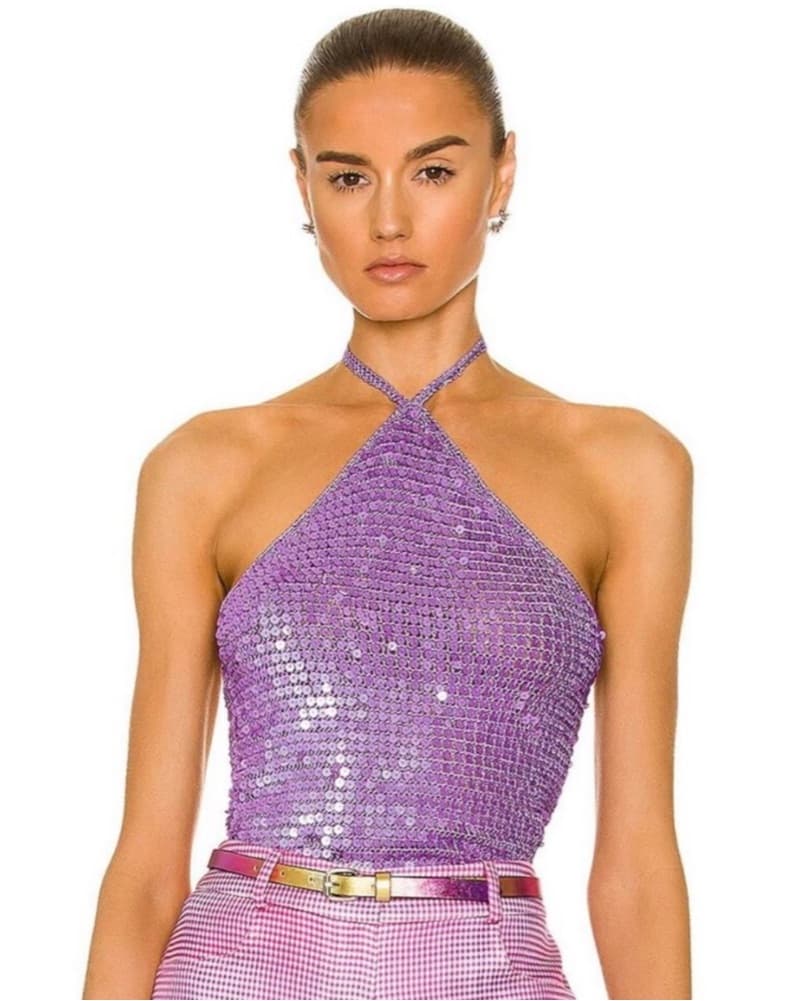 Retrofete Purple Sequin Top - Image 1