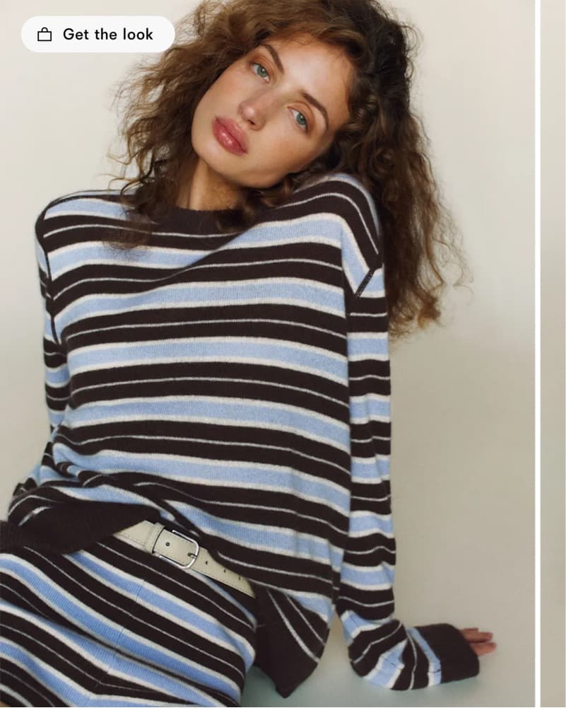 Reformation Striped Cashmere Sweater - Image 1