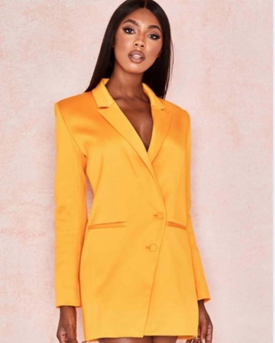 House Of CB Orange Sophia Blazer Dress - Image 2