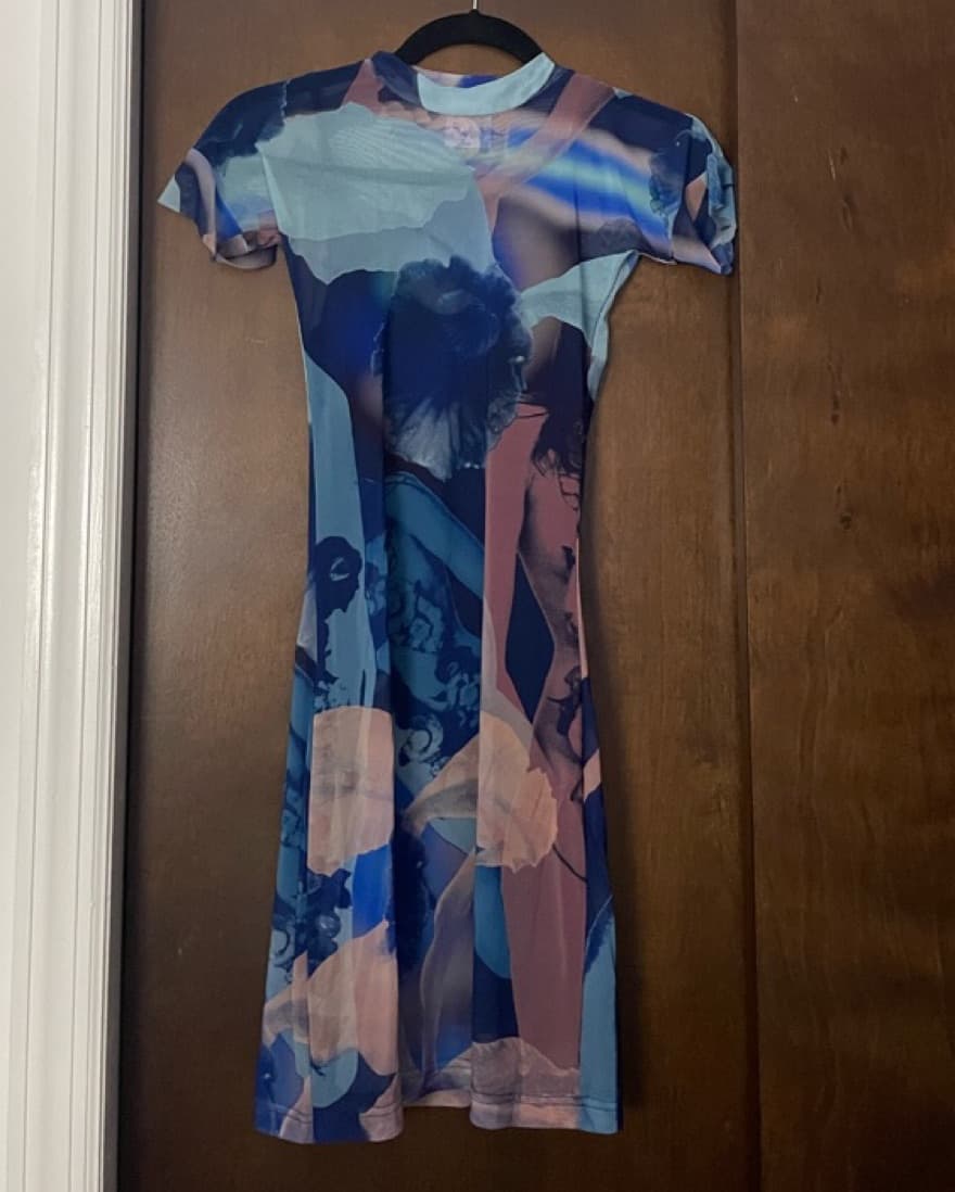 With Jean Printed Mini Dress  - Image 3