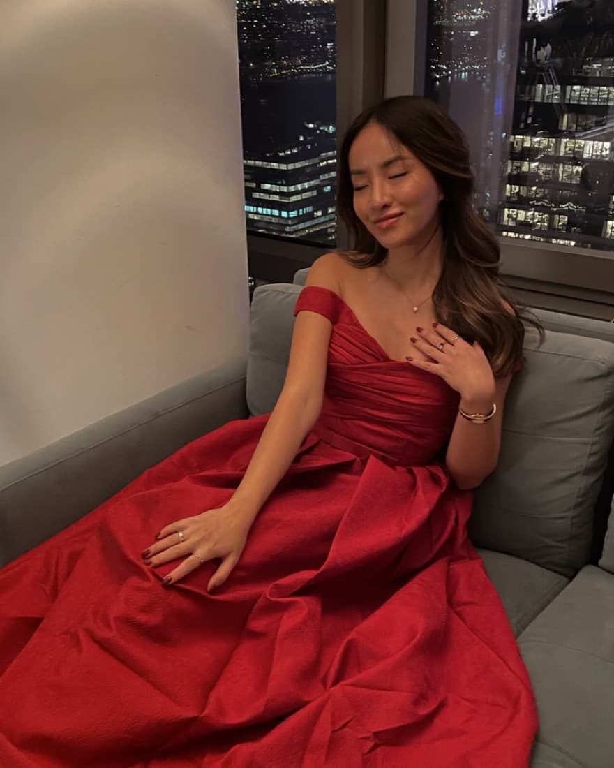 Self Portrait Red Off-Shoulder Gown - Image 2