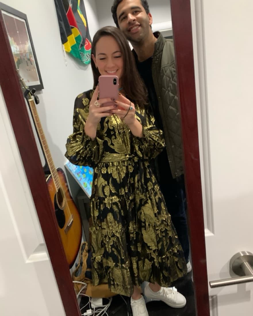 A+O Stunning Gold Baroque Midi Dress - Image 2