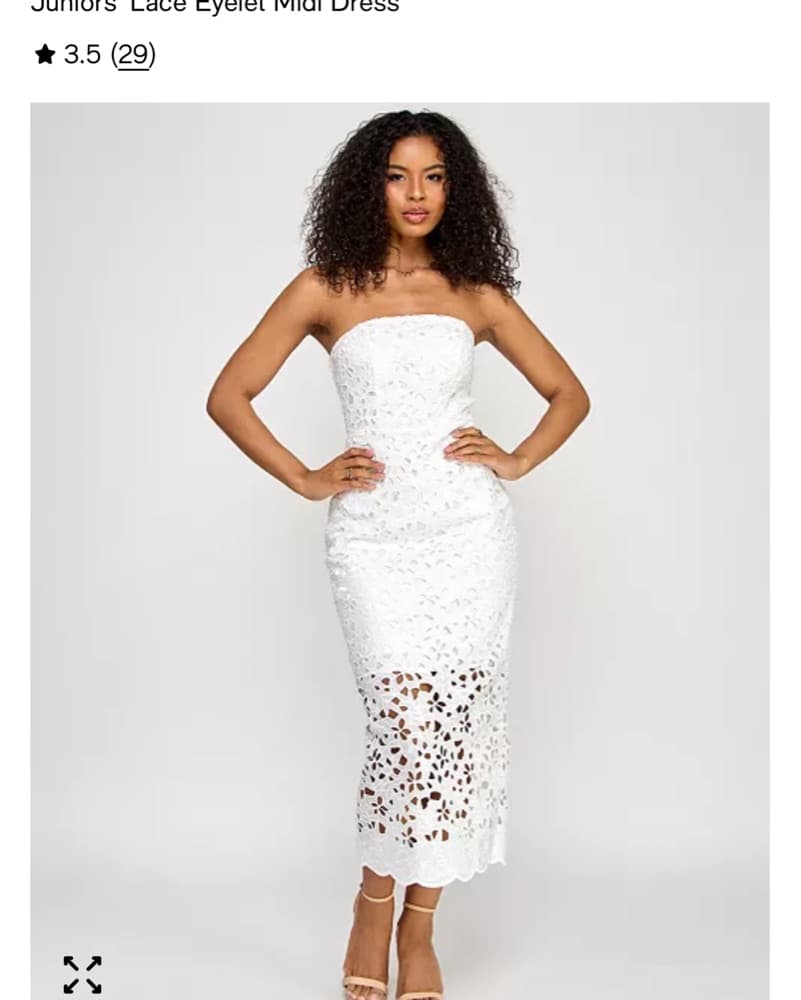 White Lace Midi Dress  - Image 1