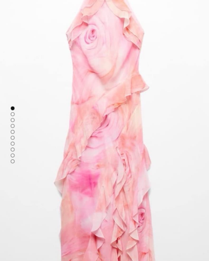 MNG Ruffled Pink Floral dress - Image 4