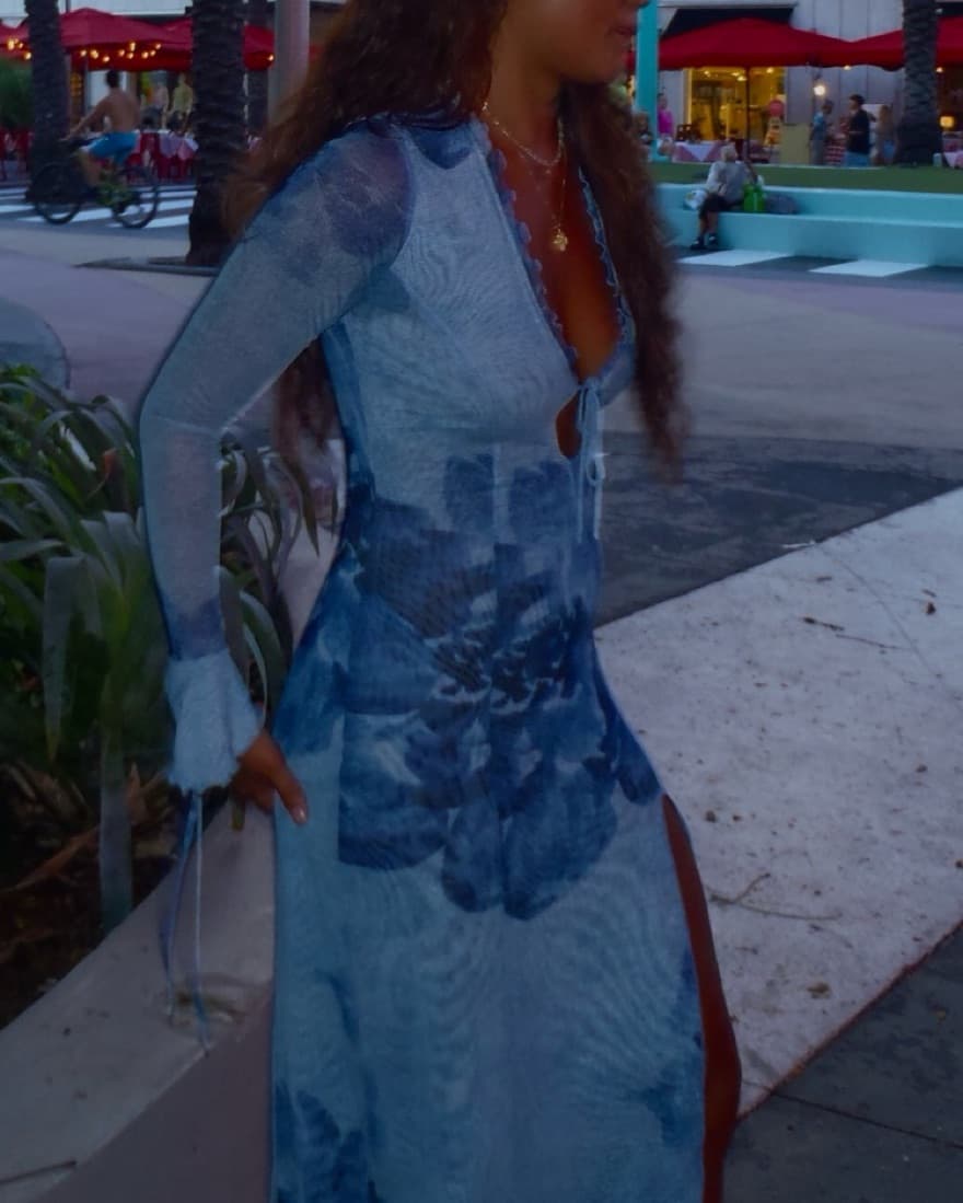 RESA - Lennon Maxi Dress In Indigo - Image 4